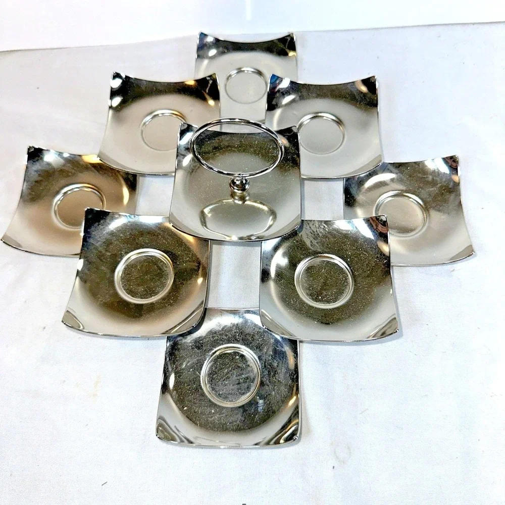PARTYLITE Bright Lights Tealight Caddy Candleholder Metal Silvertone No Box
